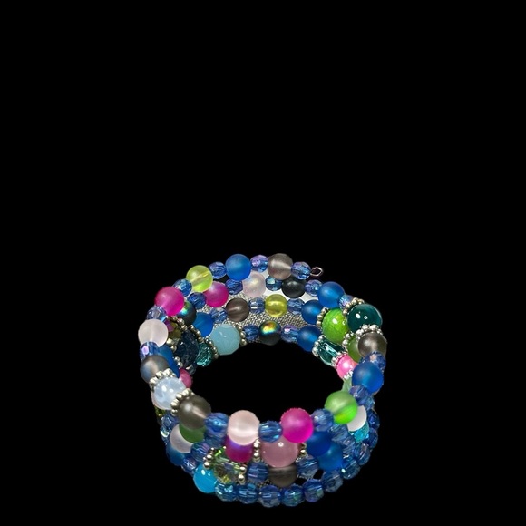 Spring bling, memory wire, stackable bracelet - Picture 6 of 6